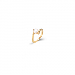 Steel Stones Rings Pearl Mineral Steel Ring - Gold Plated and Rhodium Silver
