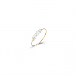 Steel Stones Rings Pearl Mineral - Steel Ring - Gold Plated