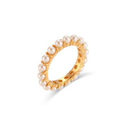 Ringe Edelstahl Minerale Ring Edelstahl Minerale - Gleichnisperle - Goldfarben