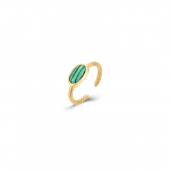 Ringe Edelstahl Minerale Anillo Acero Abierto Ajustable - Mineral Oval - 7mm - Color oro