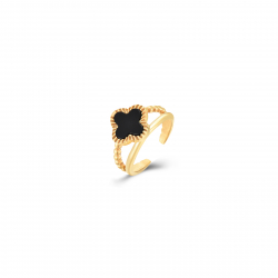 Ringe Edelstahl Minerale Anillo Acero Doble Abierto Ajustable - Mineral Cruz - 11 mm - Color oro