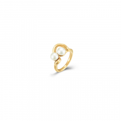 Ringe Edelstahl Minerale Mineralstahlring - Zuchtperle - 10 mm - Goldfarben und Silberfarben