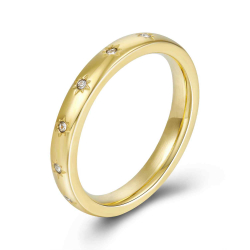 Steel Zirconia Rings Steel Ring - White Zirconia