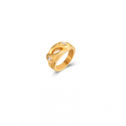 Ringe Edelstahl Zirkonia Ring Edelstahl Zirkonia - Vergoldet