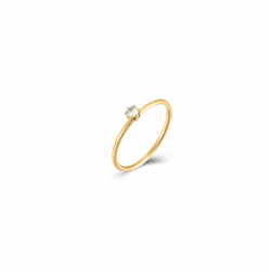 Bagues Acier Zircone Bague Acier - Zircone de couleur Blanche - Couleur Or