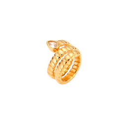 Anillo Acero Circonita Anillo Acero Circonita - 22 mm - Color Oro y Color Acero