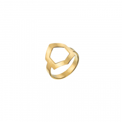 Bronze Rings Ring - Hexagon 18mm - Gold Plated