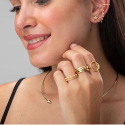 Bronze Rings Ring - Circle 18mm - Gold Plated