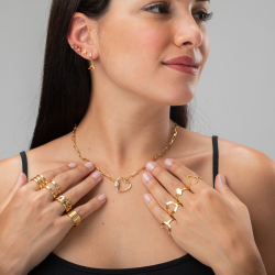 Bronze Rings Ring - Oval 13mm - Gold Plated