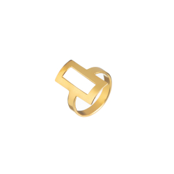 Bronze Rings Ring - Rectangle 21*10mm - Gold Plated