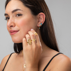 Bronze Rings Ring - Rectangle 21*10mm - Gold Plated