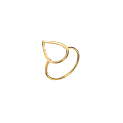 Bronze Rings Ring - Teardrop 18*12mm - Gold Plated