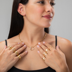 Bronze Rings Ring - Teardrop 18*12mm - Gold Plated