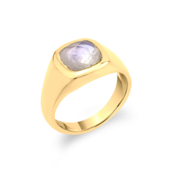 Anillo Bronce Mineral Anillo - Mineral 8mm - 1 Micron Bañado Oro