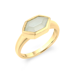 Anillo Bronce Mineral Anillo - Mineral 5*10mm - 1 Micron Bañado Oro