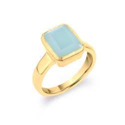 Anillo Bronce Mineral Anillo - Mineral 8*10mm - 1 Micron Bañado Oro