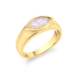 Anillo Bronce Mineral Anillo - Mineral 5*10mm - 1 Micron Bañado Oro