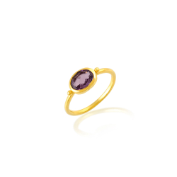 Anillo Bronce Mineral Anillo Mineral - Ovalo 8*6mm - Bañado Oro