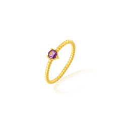 Anillo Bronce Mineral Anillo Mineral - 4mm - Bañado Oro