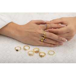 Anillo Bronce Mineral Anillo Mineral - 4mm - Bañado Oro