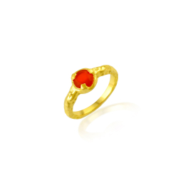 Anillo Bronce Mineral Anillo Mineral - Redonda 8mm - Bañado Oro