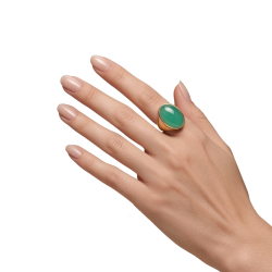 Anillo Bronce Mineral Anillo Mineral - Corte cabujón 23 mm - Bañado Oro