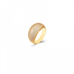 Anillo Bronce  Circonita Anillo Circonita - 11 mm - Bañado Oro