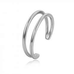 Silver Rings Silver Ring - Double - Gold Plated and Rhodium Silver