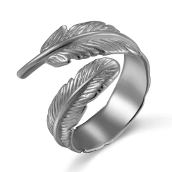 Bagues Argent Lisse Bague Argent - Plume