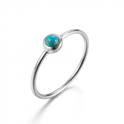 Silver Stone Rings Silver Ring - Ball 3mm - Turquoise