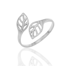 Bagues Argent Lisse Bague Feuilles