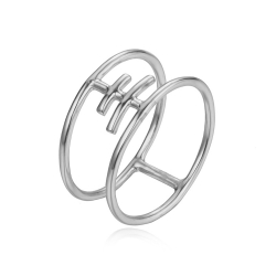 Bagues Argent Lisse Bague Argent Double