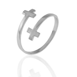 Bagues Argent Lisse Bague Argent - Croix