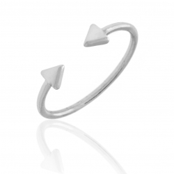 Bagues Argent Lisse Bague Ouverte - Triangle