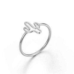 Ringe Glattes Silber Ring Silber - Kaktus