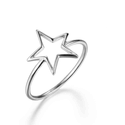 Anillo Plata Lisa Anillo Plata -  Estrella