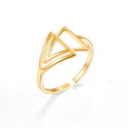 Bagues Argent Lisse Bague Argent - Triangle