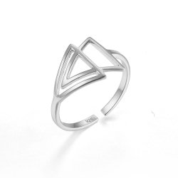 Bagues Argent Lisse Bague Argent - Triangle