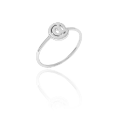 Ringe Glattes Silber Ring Silber @-Zeichen @