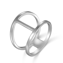 Bagues Argent Lisse Bague Argent - Double