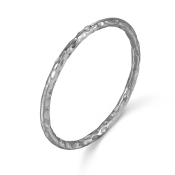 Ringe Glattes Silber Ring Silber - Gehämmert 1 mm