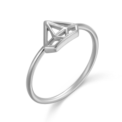 Bagues Argent Lisse Bague Argent - Diamant