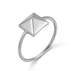 Bagues Argent Lisse Bague Argent - Pyramide