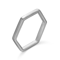 Bagues Argent Lisse Bague Argent - Hexagone