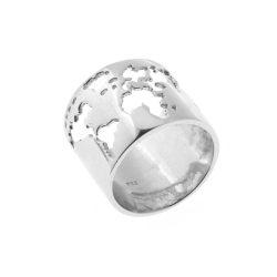 Bagues Argent Lisse Bague Argent - Monde 17 mm