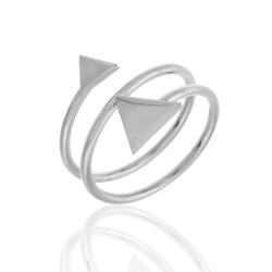 Bagues Argent Lisse Bague Argent - Triangle