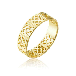 Anillo Plata Lisa Anillo Panot de Barcelona 6mm Bañado Oro y Rodiada Plata