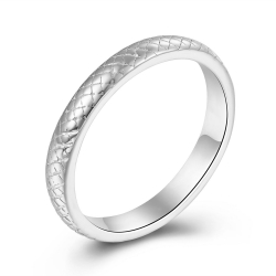 Bagues Argent Lisse Bague Argent - Rayures