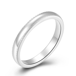 Silver Rings Silver Ring -  2.5mm - Gold Plated and Rhodium Silver