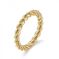 Steel Rings Rope Ring Gold Plated
